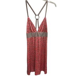Trina Turk Flamingo Print Dress NWT Sz 4 Pink Strappy Back Knee